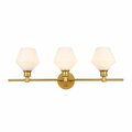 Cling Gene 3 Light Brass & Frosted White Glass Wall Sconce CL3480742